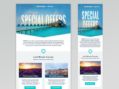 Travel Mailer WIP advertising branding concept digital email identity mailer marketing offer simplicity travel wip