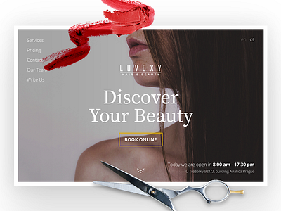 LUVOXY barber beauty fashion hairdresser landing page layout webdesign