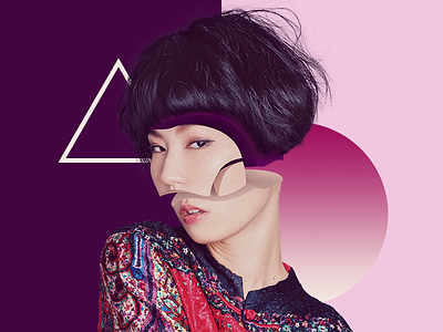 Fragmented - for fun asian fragment girl inspiration people photomanipulation pink purple woman