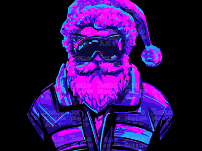 Cyberpunk Santa Claus christmas illustration illustration snow clothing