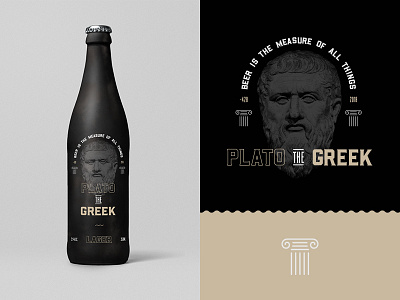 Plato the Greek beer black greek mockup plato
