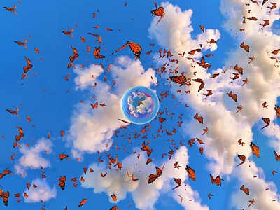 Butterflies in the sky 3d art branding design graphic design illustration logo nft ui vector