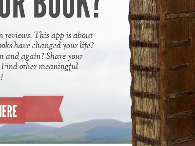 Book app landing page typography ui web