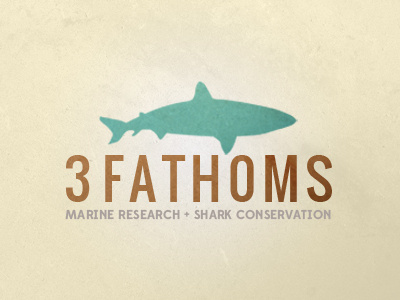 3 Fathoms blue branding bull shark conservation environment identity logo logo design logotype marine non profit orange shark texture