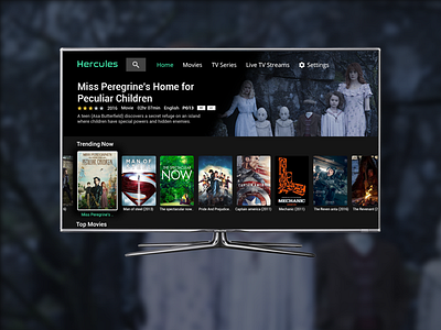 Video Streaming Application for TV Screen 02 dark theme streaming television tv ui video visual design