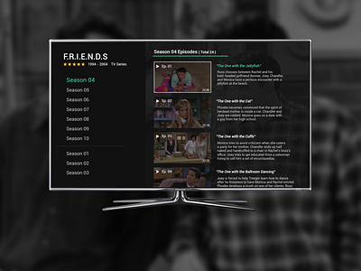 Video Streaming Application for TV Screen 05 dark theme streaming television tv ui video visual design