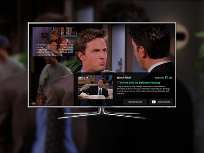 Video Streaming Application for TV Screen 10 dark theme streaming television tv ui video visual design