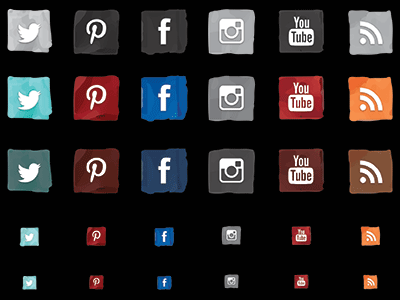 Painterly Social Media Icon Set design iconography icons social media web web design