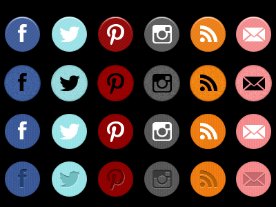Patterned Social Media Icon Set design iconography icons social media web web design