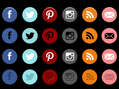 Patterned Social Media Icon Set