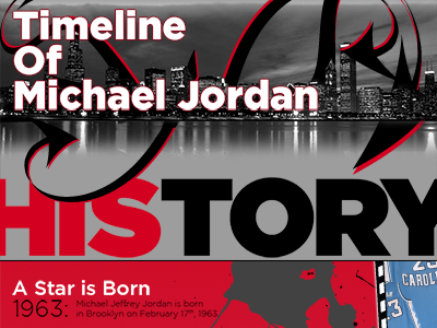 Michael Jordan: HIStory chicago gotham infographic michael jordan nike print timeline typography