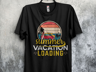 The Best Summer Vacation Loading T shirt design design graphic design illustration summer t shirt design summer t shirts summer tee design