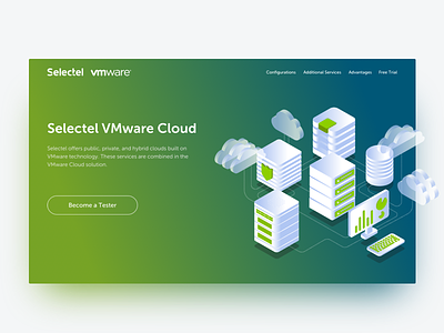 Cloud Services Page Hero cloud gradient hero illustration isometric landing page page promo sketch sketch app