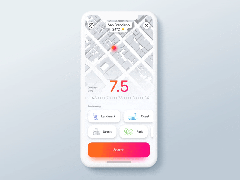 Running App Concept | UI Animation 3d aep animation app button fitness iphone x map run track ui ux