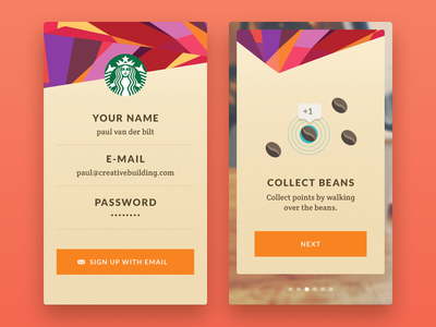 Greenbean (Concept) app design augmented reality cards game gamification interface starbucks ui ui design ux