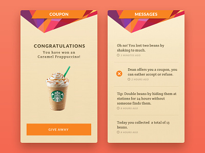Greenbean (Concept) app design augmented reality cards game gamification interface starbucks ui ui design ux