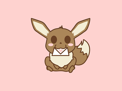 Eevee Valentine's Day Vector Illustration