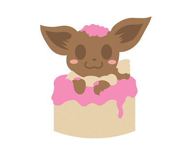 Birthday Cake Eevee! adobe adobe illustrator design illustration vector wacom