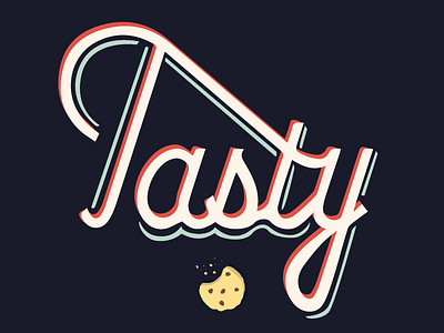 Tasty cookie illustrated type illustration retro type typography
