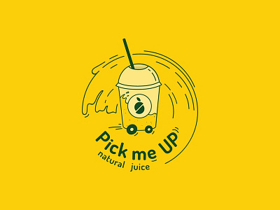 Pick me Up! label design logo sign sticker vector