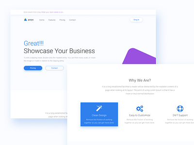 Anon - Landing Page clean landing page webdesign