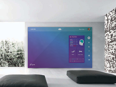 Lavender screen on a wall designuxui visual