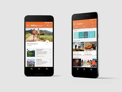 Material design for Active App uxui