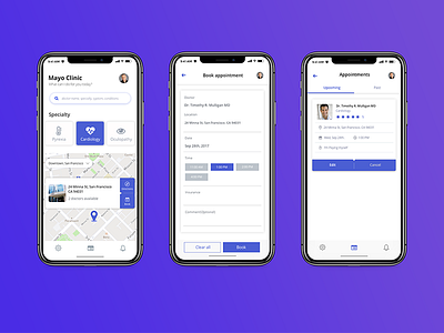 Doctor appointment making app concept uxui visual design