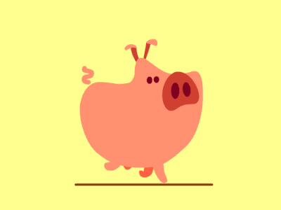 Pig animation gif motion design pig