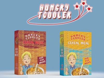 Hungry toddler cereal box packaging branding creative creator design graphic design illustration logo mockup packaging photoshop