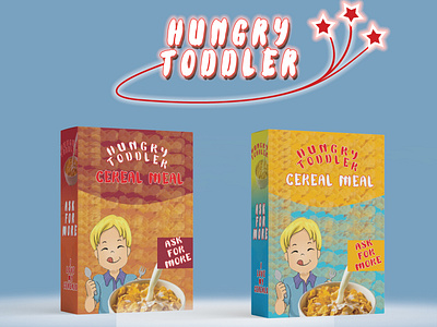 Hungry toddler cereal box packaging