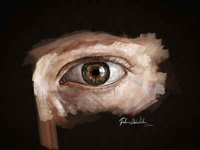 Oil Painting style, realistic eye painting in Photoshop book cover character design design digital painting eye graphic design illustration photoshop