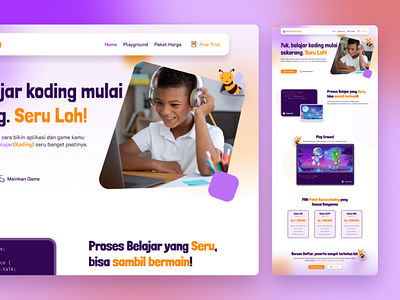 Coding Course Landingpage for Kids course kids landingpage landingpage kids ux web design