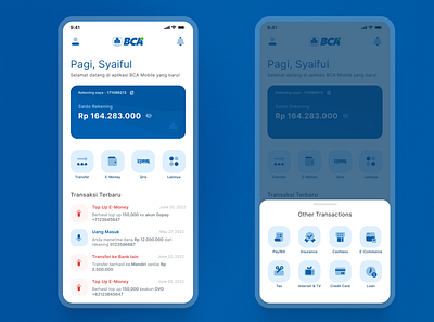 BCA Mobile App app design bank bca mobile indonesian bank inspiration mbca ui uiux