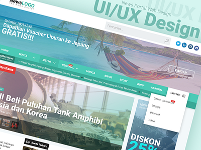 News Design bootstrap clean inspiration news teal uiux web design