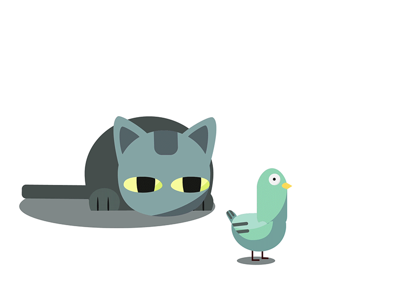 Cat N Pigeon cat gif pigeon stupid thursday mood