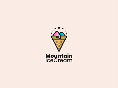 Mountain Ice Cream Logo | Branding logo Design 3d animation app branding design graphic design illustration logo ui vector