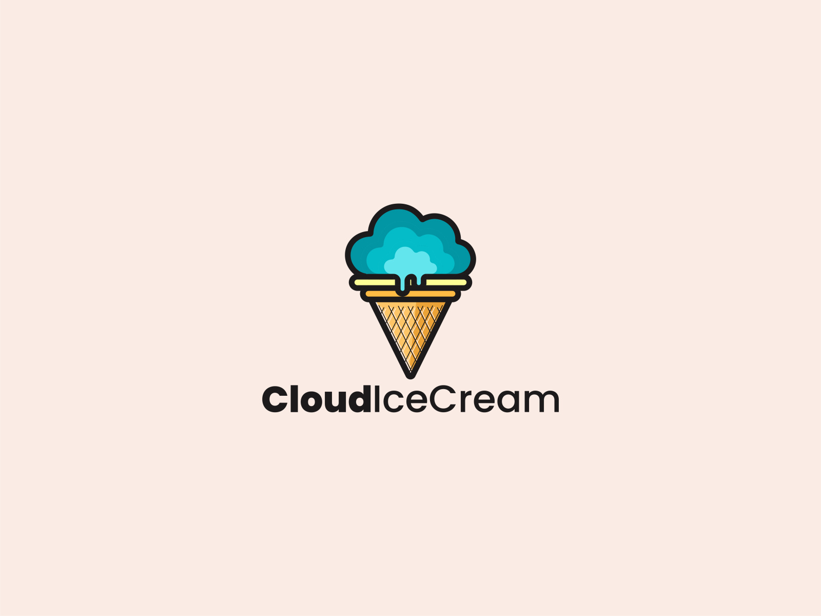 Cloud Ice Cream Logo Branding Logo Design by Shamima Nasrin on Dribbble