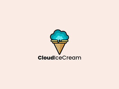 Cloud Ice Cream Logo | Branding Logo Design 3d animation app branding design graphic design illustration logo ui vector