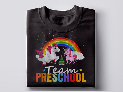 Team Preschool Unicorn T-Shirt Design