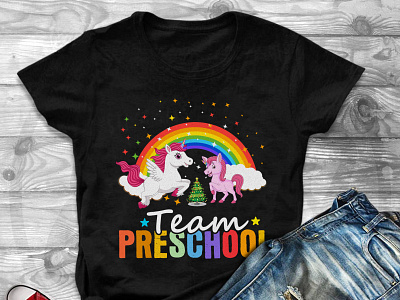 Team Preschool Unicorn T-Shirt Design