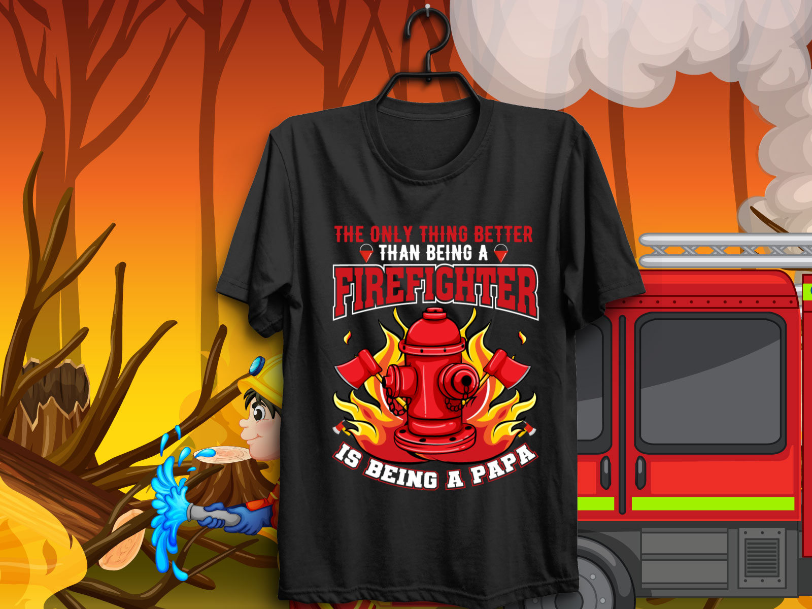 Firefighter T Shirt designs themes templates and downloadable