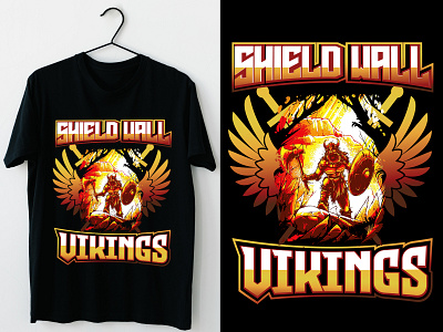 Shield wall vikings t-shirt design