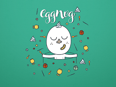 Christmas Cocktail Illustration -  Eggnog