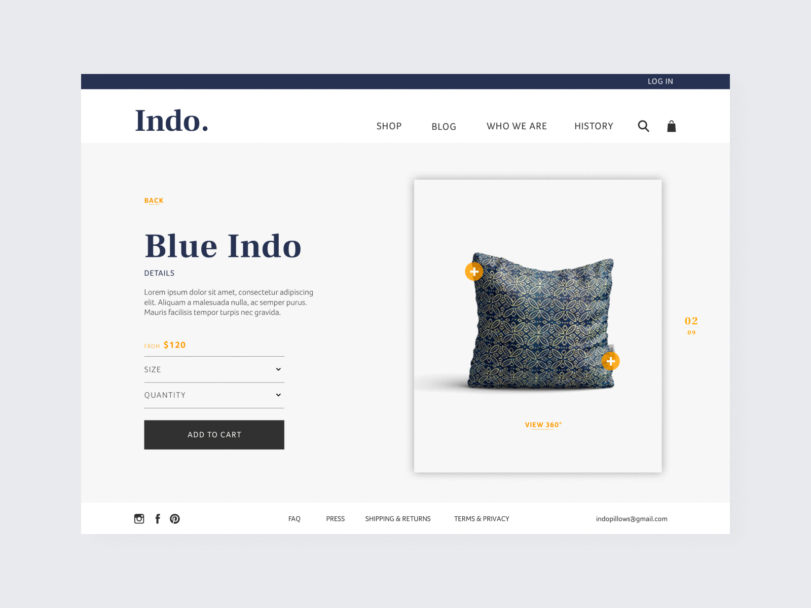 Indo - Product page