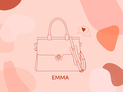 Jemma Bag - Valentine's day illustrations abstract shape bags campaign design drawings illustration luxury bag outline outline icon outline illustration shop social media valentine day vector