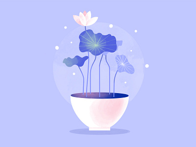 Lotus Bowl digital design digital illustration illustration procreate ui ui design