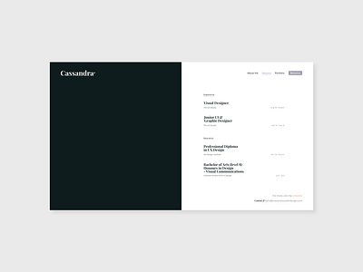 Resume - Personal Portfolio Website 2019