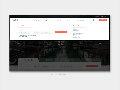FlyUX - Concept Project "Manage Trip" (coursework) branding concept design design digital design figma high fidelity interaction design portfolio prototyping ui ux design visual designer web design website