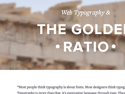 Web Type Exploration acropolis freight text golden ratio proxima nova typography web